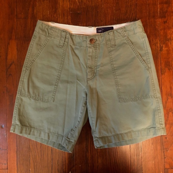 Gap Girlfriend Utility Shorts Olive Army Green 0 - Picture 3 of 4